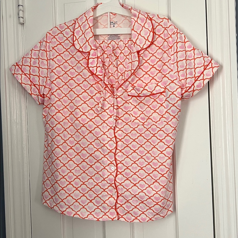Roller Rabbit Target MED Geo Hearts Pajamas Shorts Short Sleeves Set - brand new